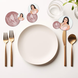 バラガーリー金ゴールドグリッタードリップスモノグラム誕生日 コンフェッティ