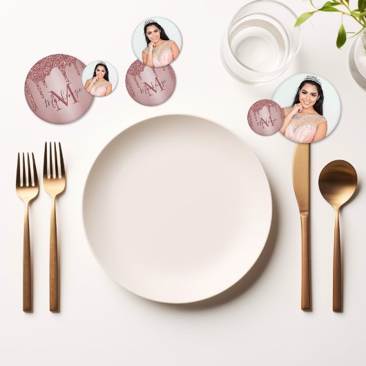 バラガーリー金ゴールドグリッタードリップスモノグラム誕生日 コンフェッティ