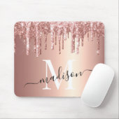 バラガーリー金ゴールドグリッタードリップフォイルモノグラム マウスパッド (マウス)