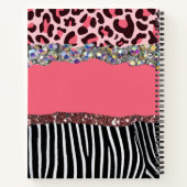 バラガーリー金ゴールドグリッタードリップ赤面ピンク ノートブック (裏面)