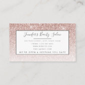 バラガーリー金ゴールドグリッターメイクアップヘアコービッドセーフティボックス 名刺 (裏面)