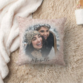 バラガーリー金ゴールドグリッター写真テンプレートスローピロ クッション (ブランケット)