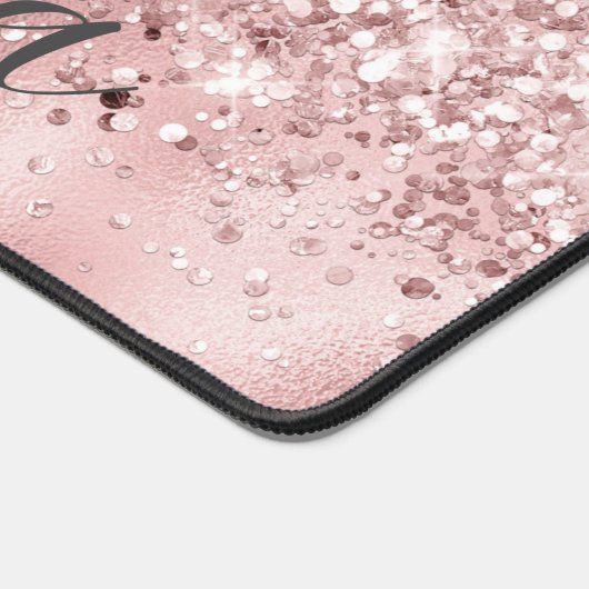 バラガーリー金ゴールドグリッター名前をカスタムするモノグラム デスクマット (コーナー)