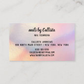 バラガーリー金ゴールドグリッター虹色ネイリスト 名刺 (裏面)