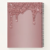 バラガーリー金ゴールドスパークルグリッタードリップスモノグラム ノートブック (裏面)