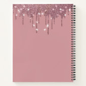 バラガーリー金ゴールドスパークルグリッタードリップスモノグラム ノートブック (裏面)