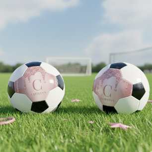 バラガーリー金ゴールドスパークルドリップグリッターモノグラム サッカーボール