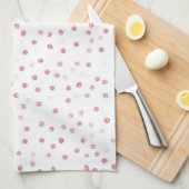 バラガーリー金ゴールドドット紙吹雪ホワイトデザイン キッチンタオル (四つ折り)