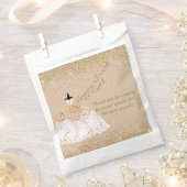 バラガーリー金ゴールドパーソナライズされたスウィート16th誕生日 フェイバーバッグ (クリップ留めされた状態)