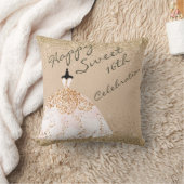 バラガーリー金ゴールドビッグボールガウンスウィート16誕生日 クッション (ブランケット)