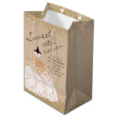 バラガーリー金ゴールドビッグボールガウンスウィート16誕生日 ミディアムペーパーバッグ (正面アングル)