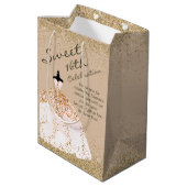 バラガーリー金ゴールドビッグボールガウンスウィート16誕生日 ミディアムペーパーバッグ (裏面アングル)