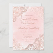 バラガーリー金ゴールドフローラグリッター紙吹雪スイート16 招待状 (正面)