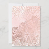 バラガーリー金ゴールドフローラグリッター紙吹雪スイート16 招待状 (裏面)