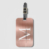 バラガーリー金ゴールドブラシ仕上げ金属モノグラムスクリプト ラゲッジタグ (正面縦)