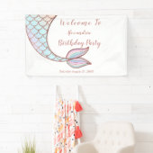 バラガーリー金ゴールドホワイトマーメイドテールプール誕生日 横断幕 (インサイチュ)