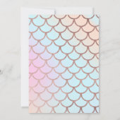 バラガーリー金ゴールドミントマーメイドテールプール誕生日 招待状 (裏面)