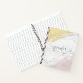 バラガーリー金ゴールドモパーソナライズされたノグラム ノートブック (内部)