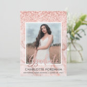 バラガーリー金ゴールド写真卒業パーティー招待状 案内状 (スタンド正面)