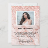 バラガーリー金ゴールド写真卒業パーティー招待状 案内状 (裏面)