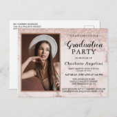 バラガーリー金ゴールド大理石グリッター写真卒業 ポストカード (正面/裏面)