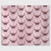 バラガーリー金ゴールド大理石ユニコーンのトナカイ模様 ラッピングペーパー (フラット)