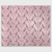 バラガーリー金ゴールド大理石ユニコーンのトナカイ模様 ラッピングペーパー (フラット)