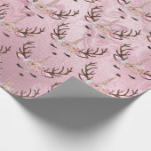 バラガーリー金ゴールド大理石ユニコーンのトナカイ模様 ラッピングペーパー (角)