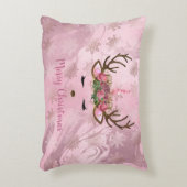 バラガーリー金ゴールド大理石ユニコーントナカイ雪の結晶 アクセントクッション (正面(垂直))