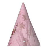 バラガーリー金ゴールド大理石ユニコーントナカイ雪の結晶 パーティーハット (右)