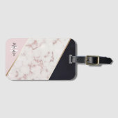 バラガーリー金ゴールド大理石抽象芸術モノグラム ラゲッジタグ (正面横)