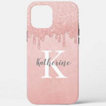 バラガーリー金ゴールド赤面ピンクグリッターモノグラム