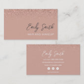 バラガーリー金ゴールド赤面ピンクグリッター名刺 名刺 (正面/裏面)