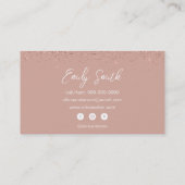 バラガーリー金ゴールド赤面ピンクグリッター名刺 名刺 (裏面)