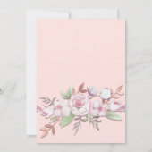 バラガーリー金ゴールド赤面ピンクフローラキンセアニラ 招待状 (裏面)