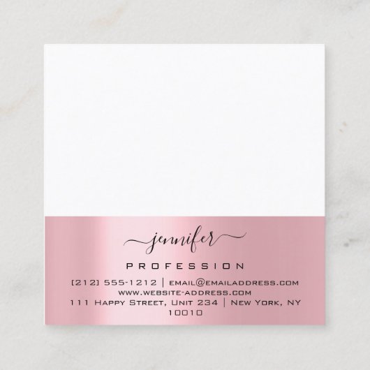 バラキスLIPSメイクアップアーティストホワイトガーリー スクエア名刺 (裏面)