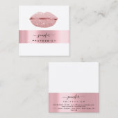 バラキスLIPSメイクアップアーティストホワイトガーリー スクエア名刺 (正面/裏面)