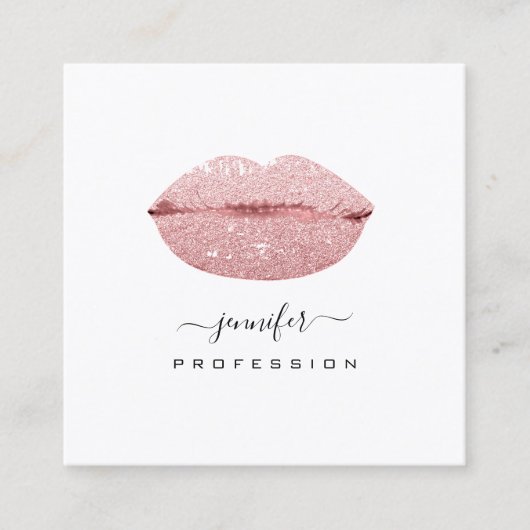 バラキスLIPSメイクアップアーティストホワイトソーシャルメディア スクエア名刺 (正面)