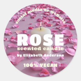 バラキャンドルクラシックラウンドステッカー ラウンドシール