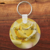 バラキーチェインパーソナライズされたイエローローズキーチェーン キーホルダー (正面)