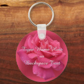 バラキーチェーンパーソナライズピンクローズキーチェーン キーホルダー (正面)