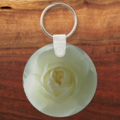 バラキーチェーンロマンチックな白い花の贈り物 キーホルダー (正面)