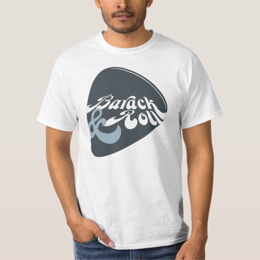 バラクおよびロール軽いオバマのティー Tシャツ (正面)