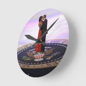 バラクとミシェル·オバマ ラウンド壁時計 (傾斜)