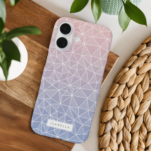 バラクォーツとセレニティグラデーション幾何パターン iPhone 16ケース