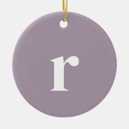 バラクォーツイニシャル文字 |トレンディーミニマル セラミックオーナメント (正面)