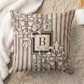 バラクォーツストライプダマスクモノトーンのニュートラルガーリー クッション (ブランケット)