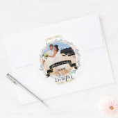 バラクォーツパーソナライズされた金ゴールド結婚の写真 ラウンドシール (封筒)