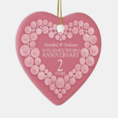 バラクォーツ第結婚2周年記念ハートピンク セラミックオーナメント (右)