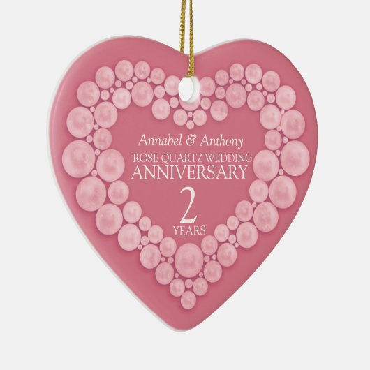 バラクォーツ第結婚2周年記念ハートピンク セラミックオーナメント (右)